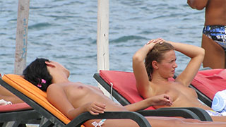 hot topless teen spy beach video