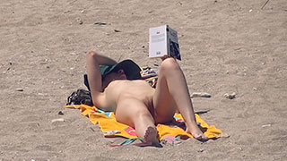 nudist beach babe getting chill in the sun voyeur